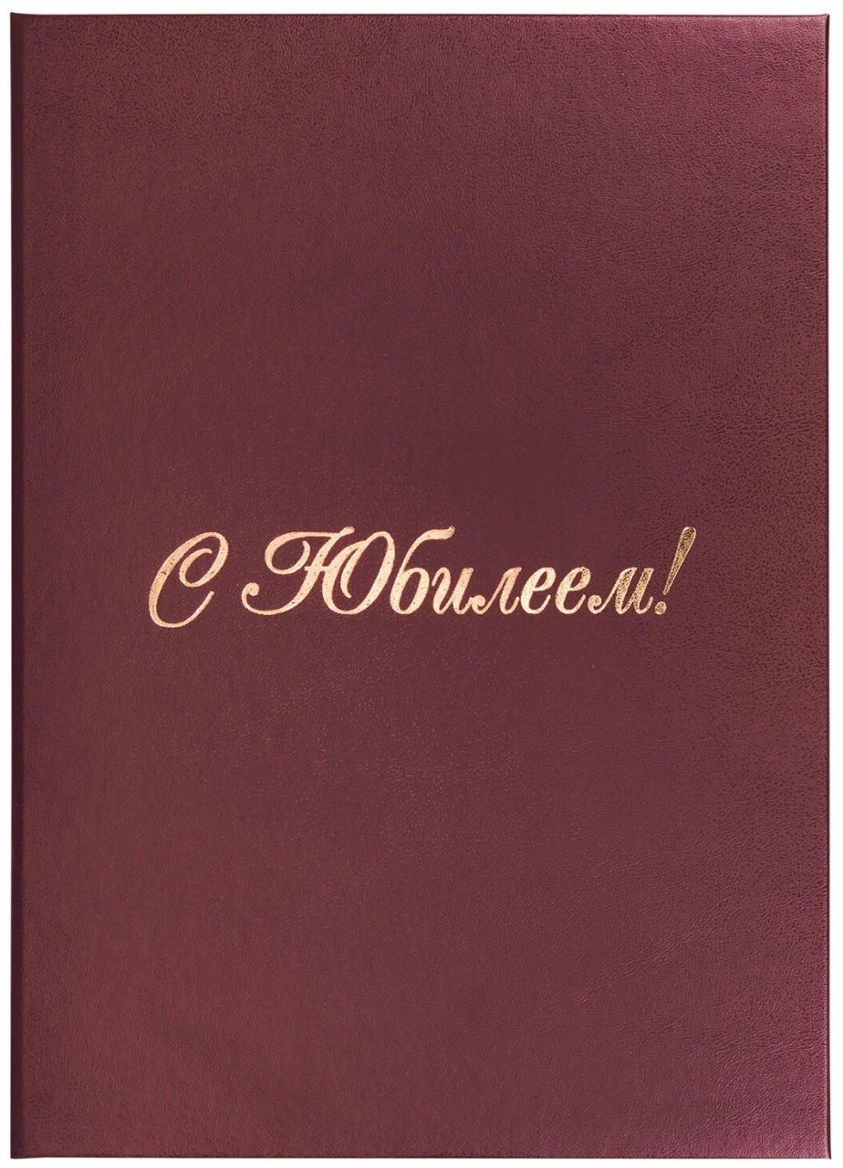 Папка адресная «С Юбилеем» А4, бордовая