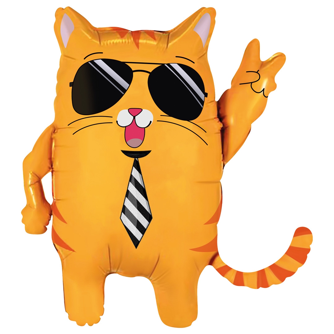 Фигура с гелием «Крутой кот» 22″/56 см