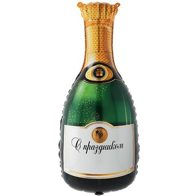 Фигура с гелием «Бутылка шампанского» 36″/91см