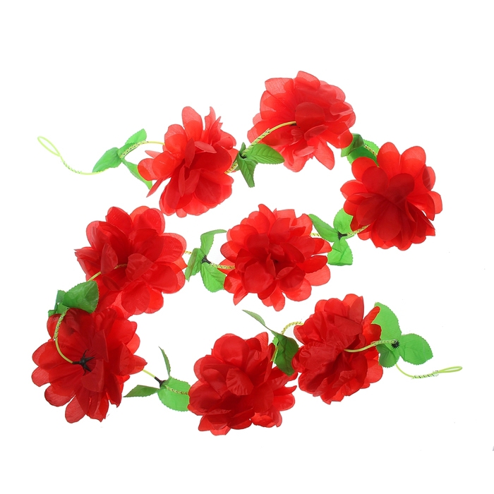 Гавайская гирлянда Пион (красный) 		15*200 см