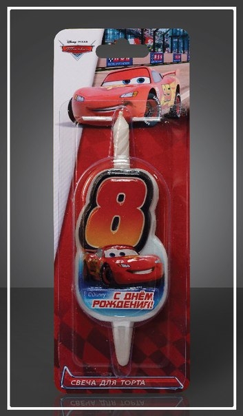 Свеча для торта. Серия DISNEY ТАЧКИ «8»