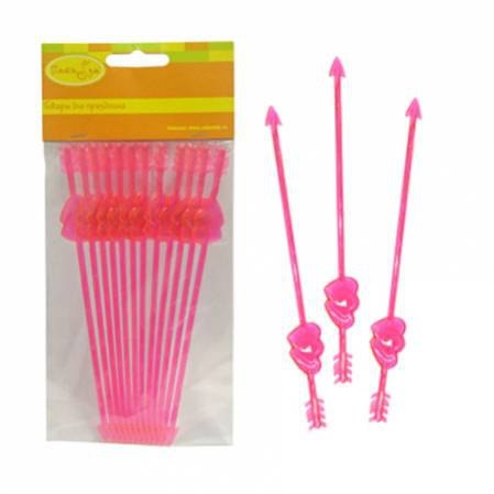 Палочки для коктейля Сердце 12шт.