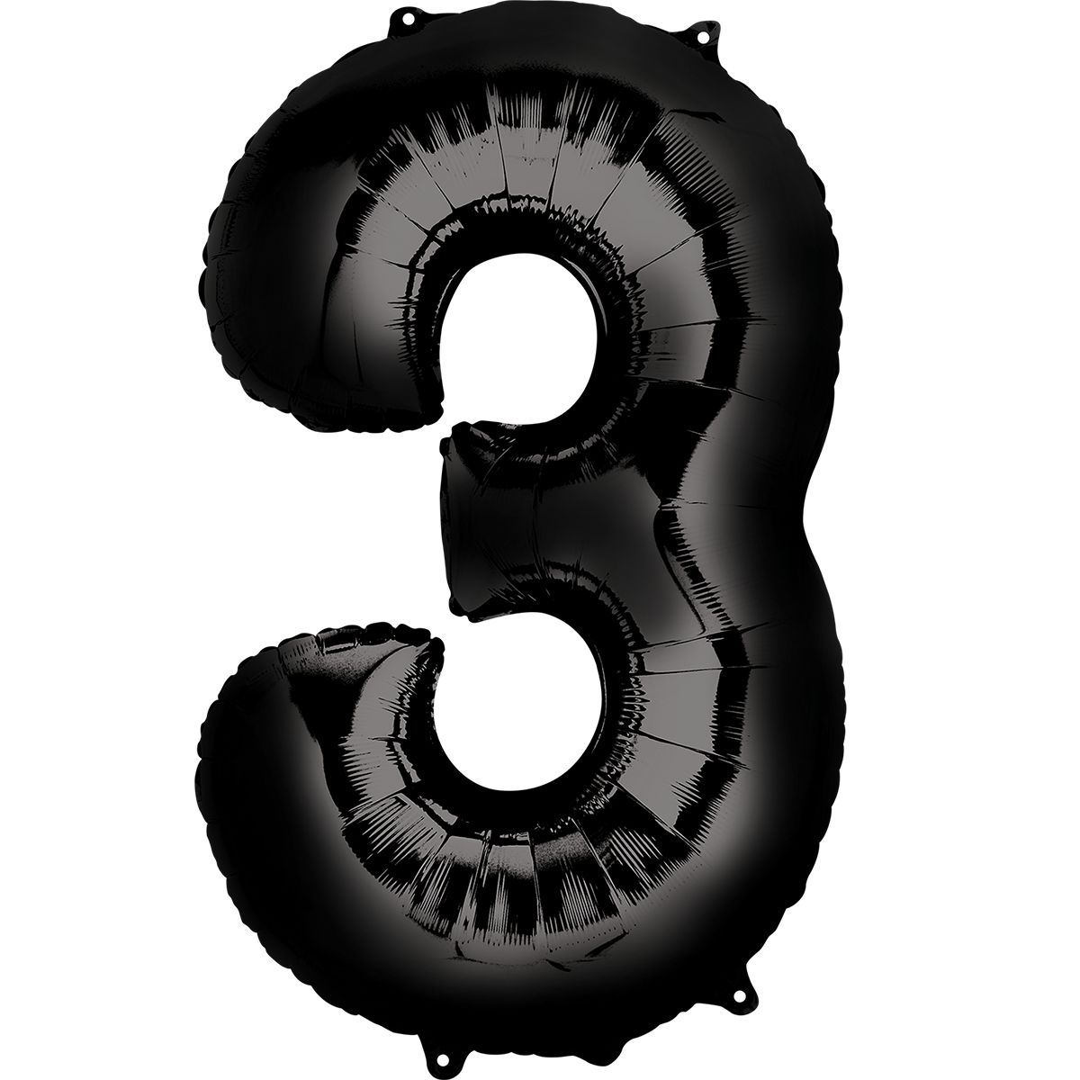 Фольгированная цифра с гелием «3» Черная 41″/102см (Италия)