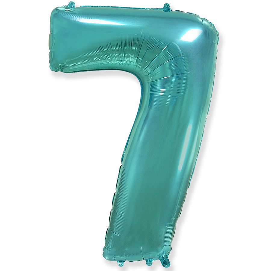 Фольгированная цифра с гелием «7» Тиффани / Tiffany 40″/102см