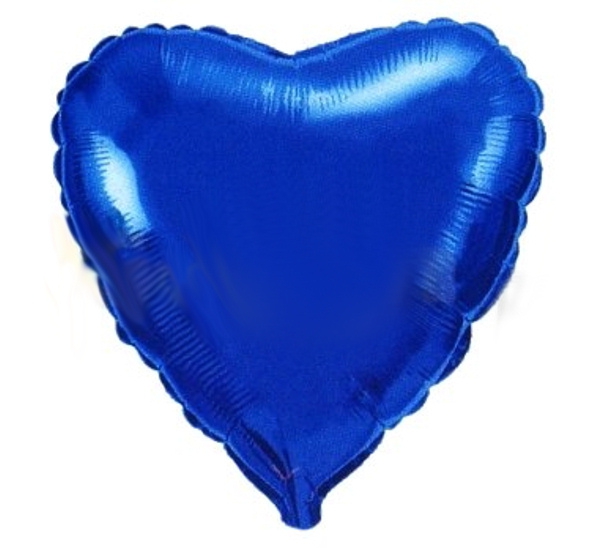 Сердце с гелием «Синий» 18″/45см
