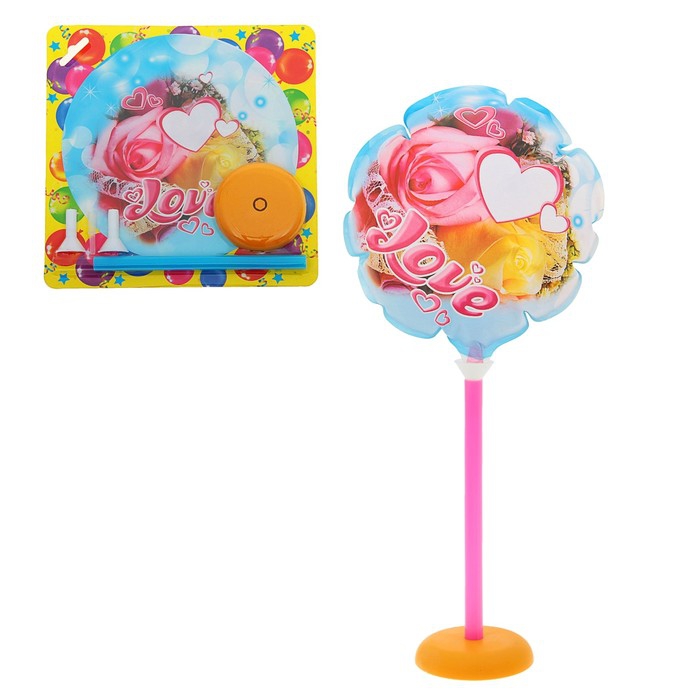 Шар «LOVE» (шар+зажим+трубочка+подставка) 7″/18см