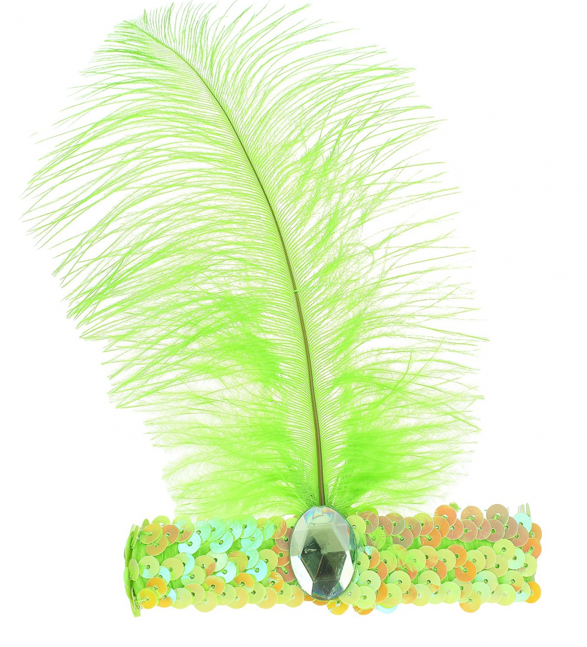 Повязка на голову с пером Салатовый 2489684