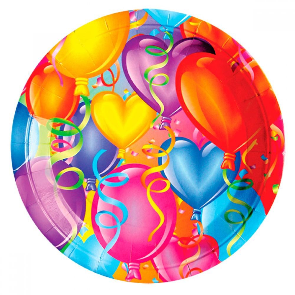 Тарелки бумажные ламинированные «Праздничное настроение» 6 шт. 23см.