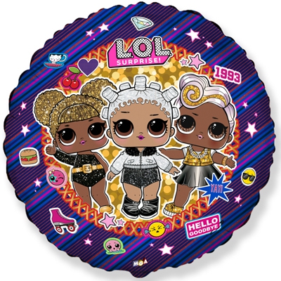 Шар с гелием Круг «Кукла ЛОЛ» 18″/45см