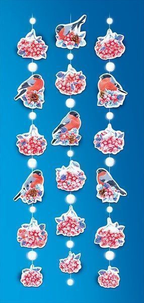 Гирлянда на нитях «Снегири» (сделай сам)