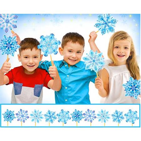 Набор для праздника «Снежинки» на палочках 200*200