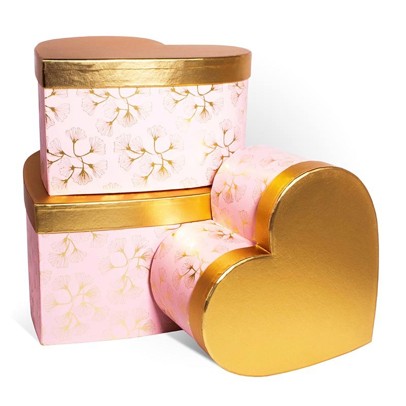 Подарочная коробка «Сердце блеск» розовый