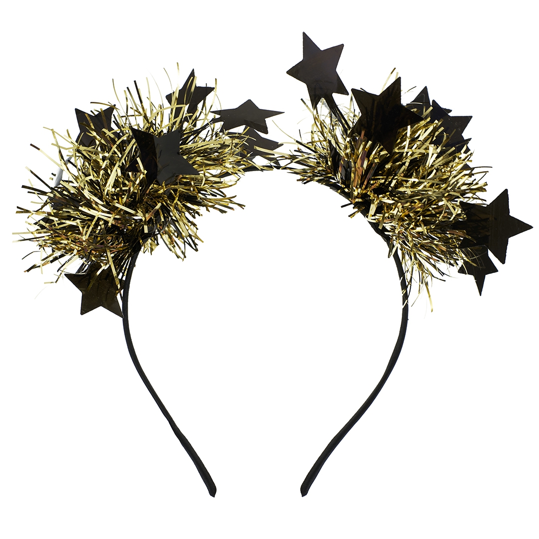 Ободок «Шарики из дождика» черный/золото