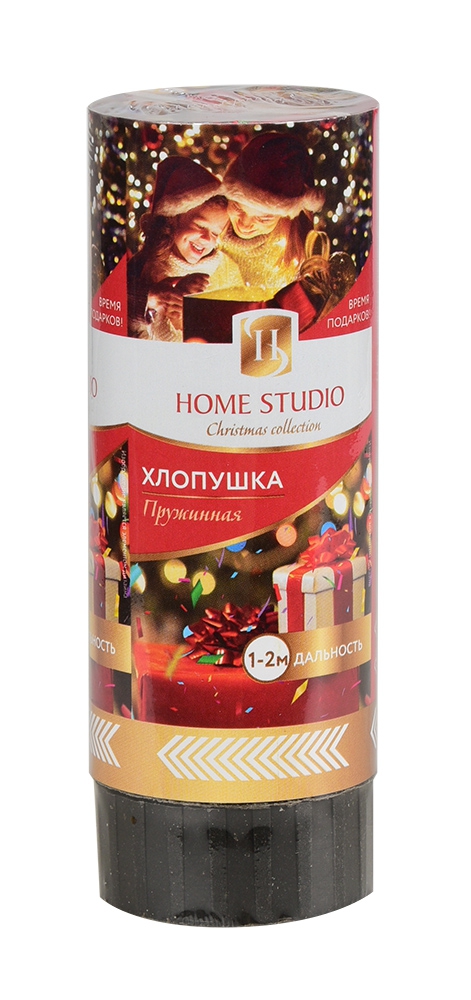 Хлопушка пружинная 11 см Santa world (фольгированное конфетти)