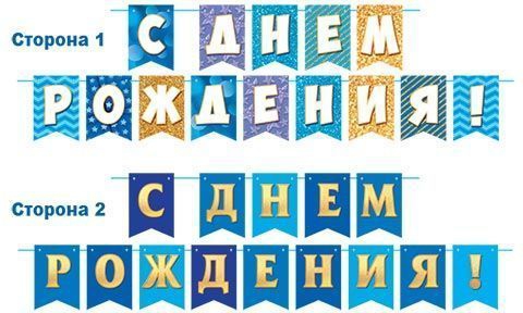 Гирлянда «С Днем рождения!» 2,1м (размер буквы 69*100мм) 8-46-003