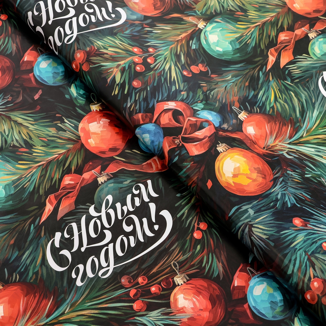 Бумага упаковочная «С Новым Годом» глянец 70х100cv 10549214