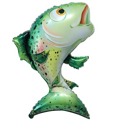 Фигура с гелием «Рыба зеленая» 35″/89см