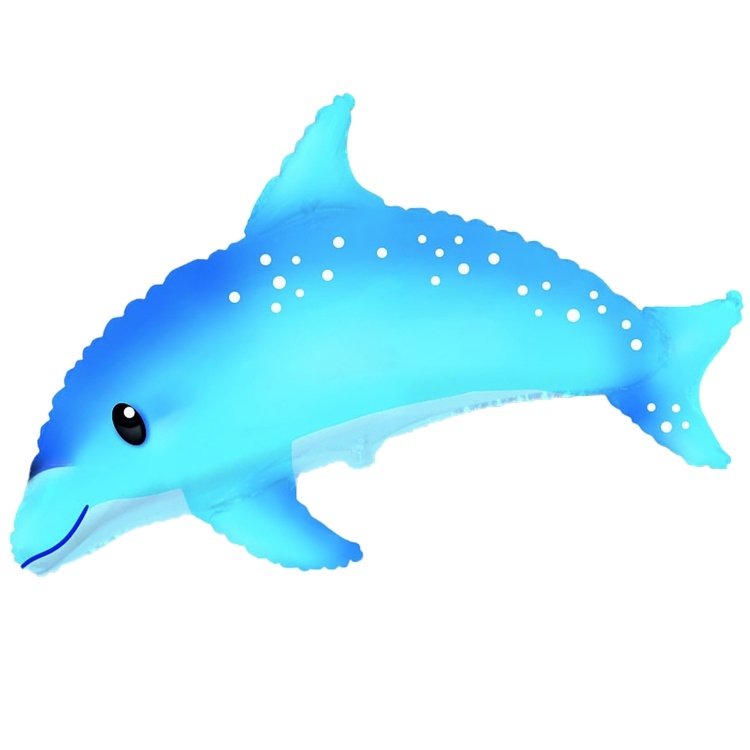 Фигура с гелием «Дельфин милый, Голубой» 22″/56см