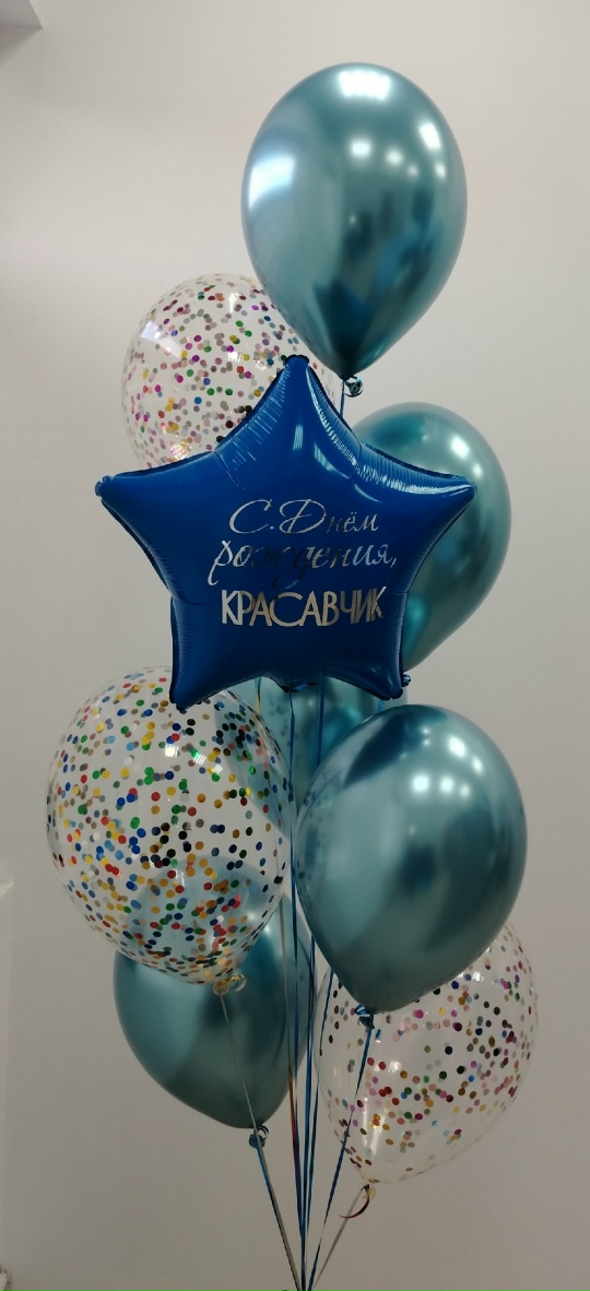 Фонтан из шаров 9 (вариант3) «С Днем Рождения Красавчик»